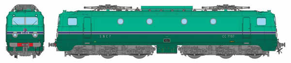 REE Modeles MB-076S - French Electric Locomotive CC-7107 of the SNCF ORIGIN South West PARIS SUD-QUEST (DCC Sound Decoder)